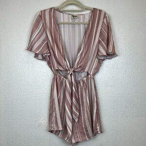 Show Me Your Mumu Gia Romper Striped Pink Size L